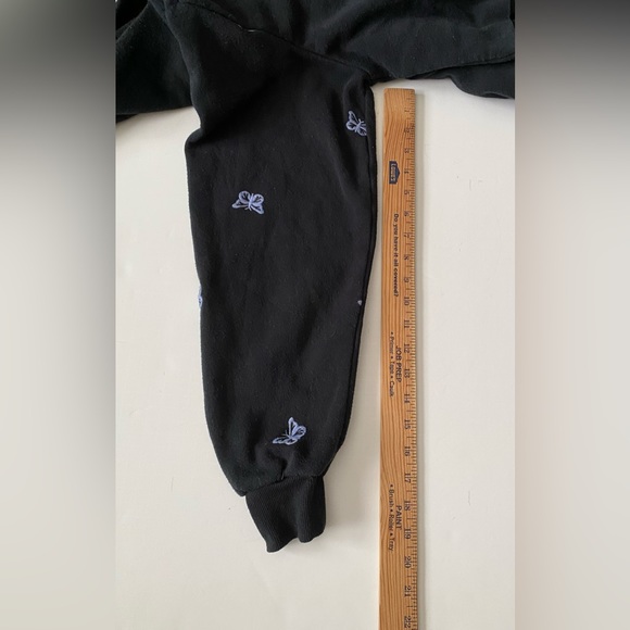 Cali 1850 Los Angeles Cropped Hoodie Sweatshirt and skirt Butterfly embroidery - Picture 6 of 14